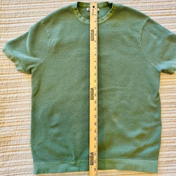 Zara Green Ridged Knit Short Sleeve Top, Size M - Picture 7 of 8